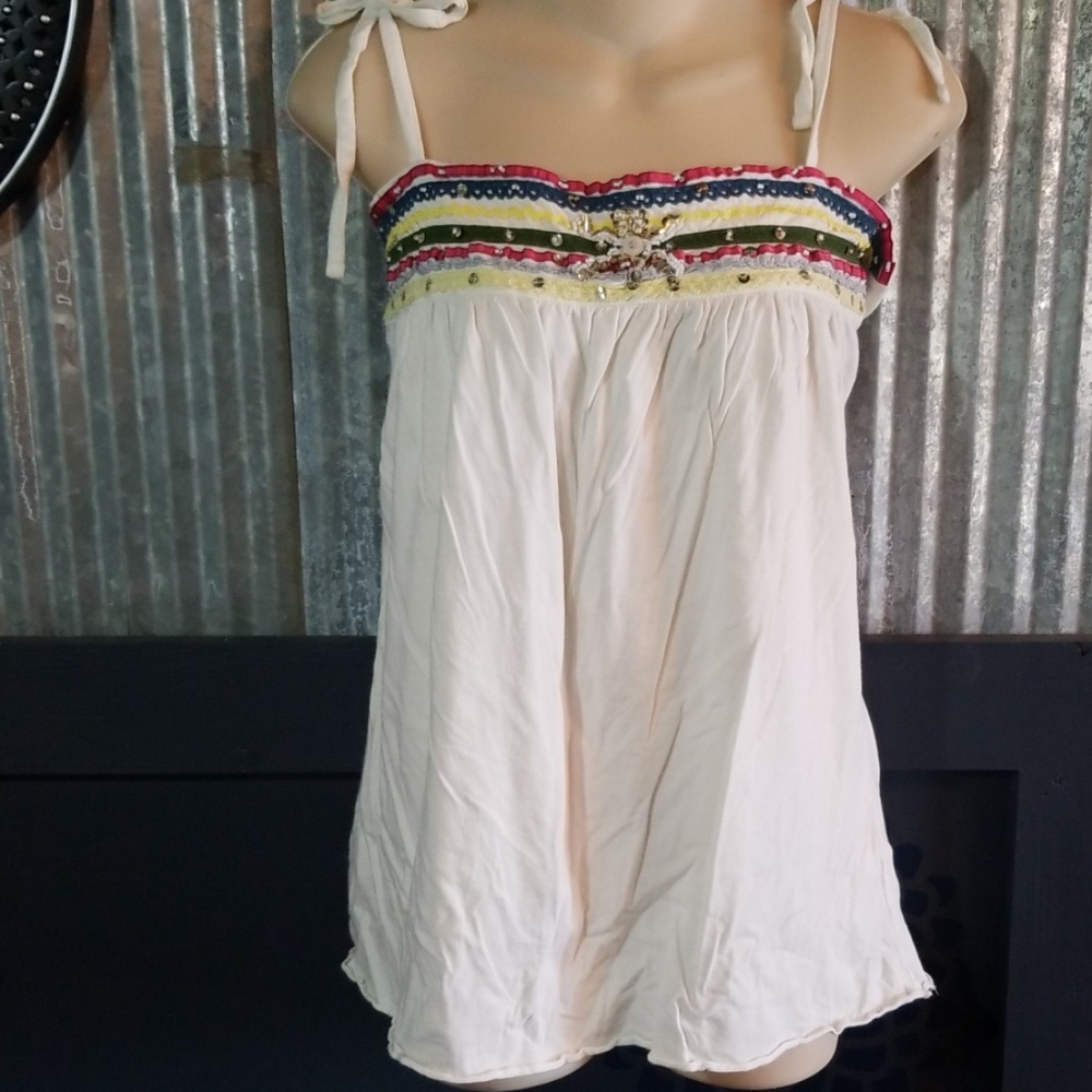 Womens xl old navy‎ boho beaded tank shirt top